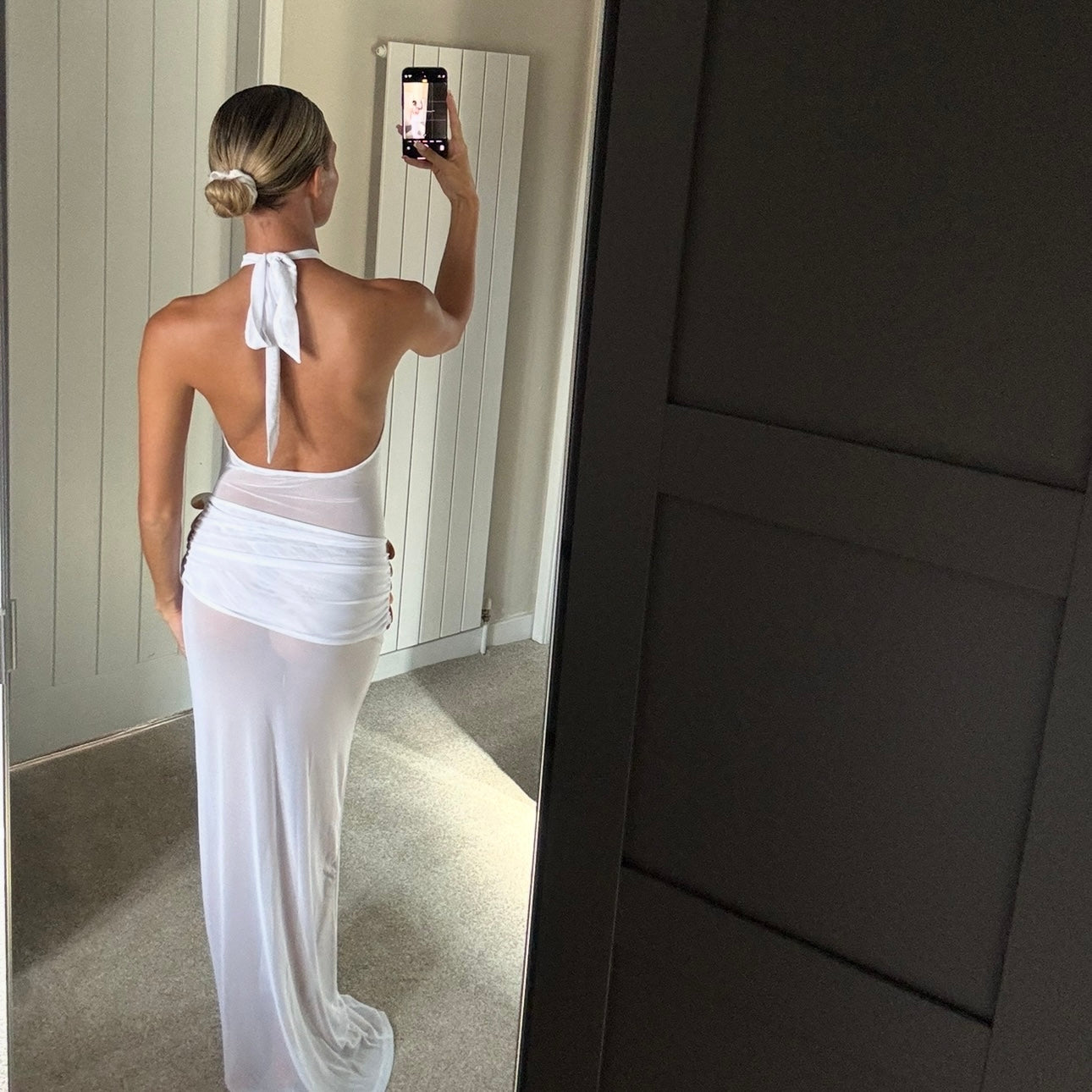 “Mother of pearl Drape” dress