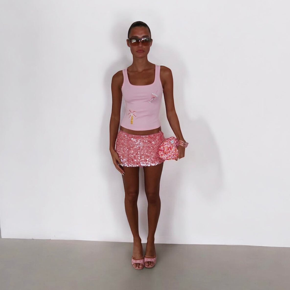 “Scale” skirt in Pink Flamingo