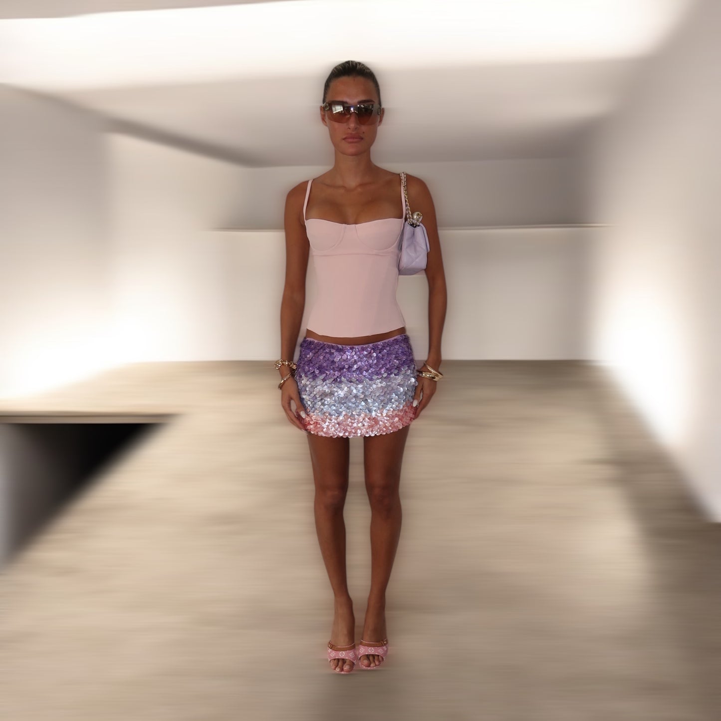 Ombré “Scale” skirt in Periwinkle