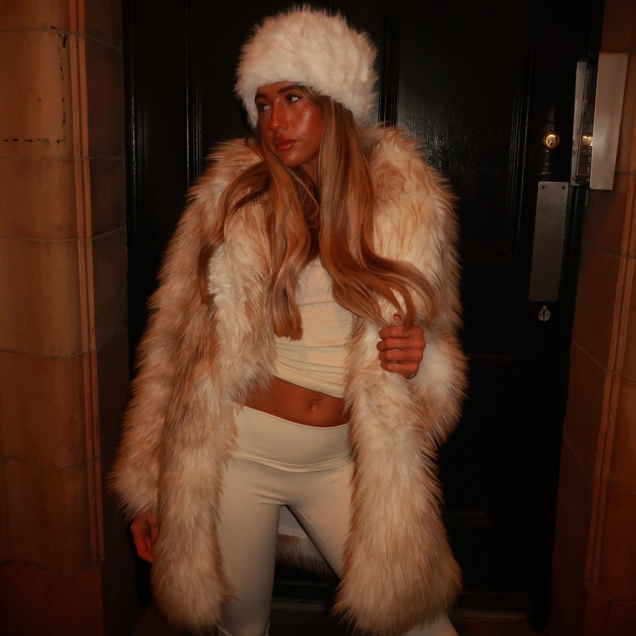 Snow bunny faux fur coat