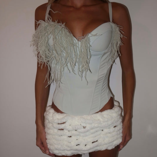 “Ostrich feather” corset top (Ready to ship)