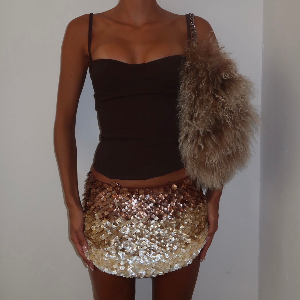 Ombré Scale Skirt in Chocolate Swirl ( Ready to Ship)