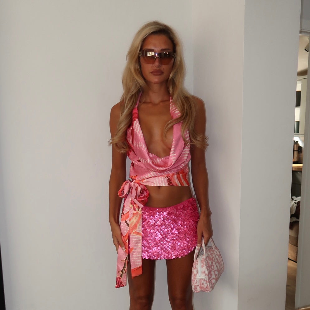 “Scale” Skirt in Hot Pink