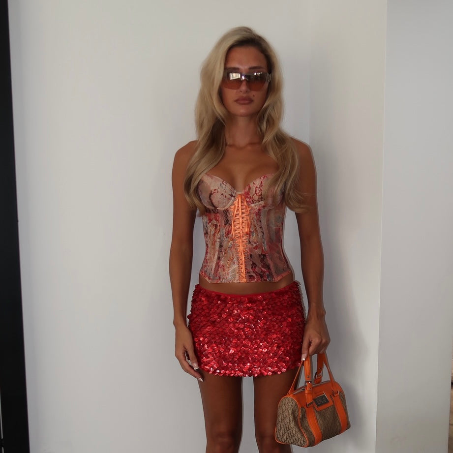 “Scale” Skirt in Red
