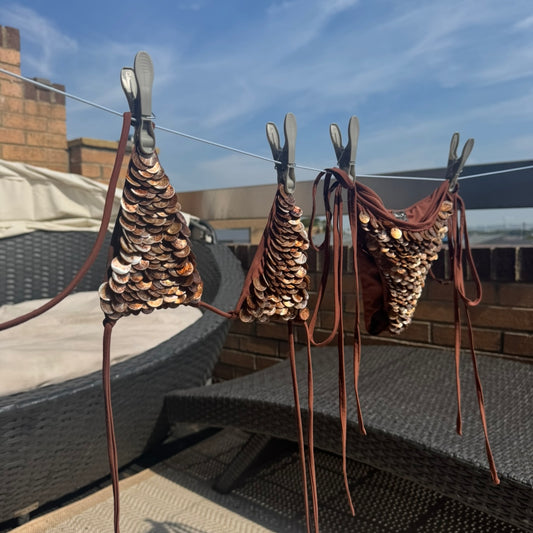 “Scale” bikini in brown